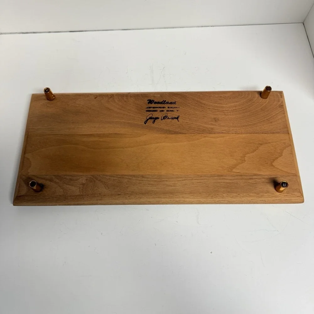 Vintage Georges Briard Woodland Footed Cheese Board 16" x 7.5" No Knife MCM READ - Picture 5 of 11